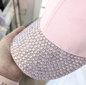 Pink Crystal sparkly high ponytail hat